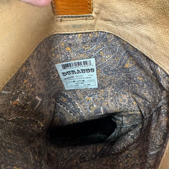 DURANGO World Traveler Women's Wellington Boot Size 6M Pull On Canvas &‎ Leather - Picture 16 of 16